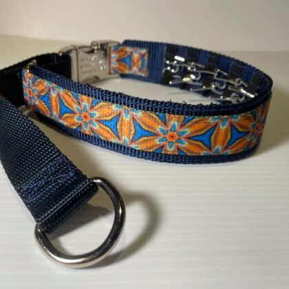 K-9 Training Collar - (Flower on Navy)