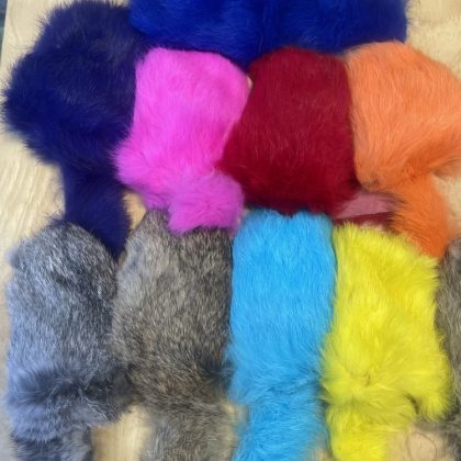 Real Rabbit Fur Dog Training Toys - Flat Rat - Squeaky Toy